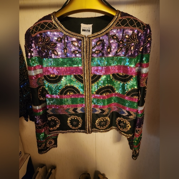 1980s beaded sequins jacket - Picture 1 of 6